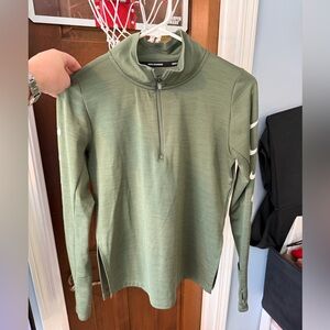 Nike Olive Green Half-Zip Running Pullover